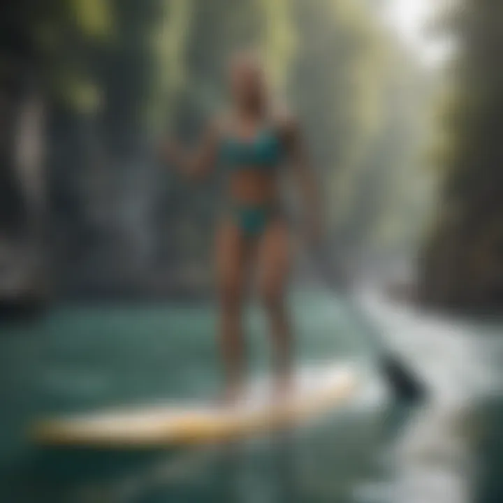 Fitness benefits of paddle boarding illustrated with a vibrant backdrop