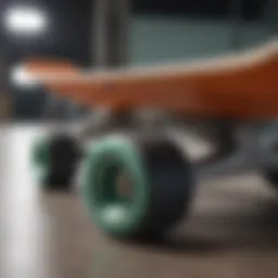 Close-up of Ace skateboard truck showcasing its precision engineering