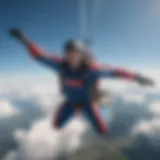 A fearless skydiver soaring through the clouds