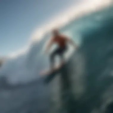 A surfer riding a massive wave with skill and grace