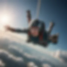 Thrill-seeker in mid-air during a skydiving experience