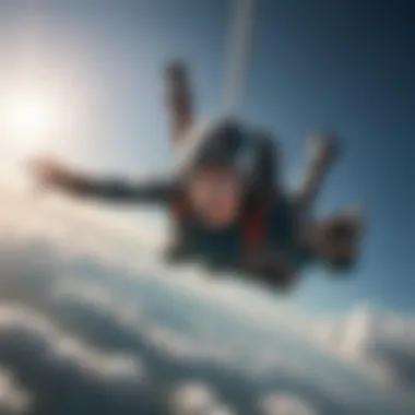 Thrill-seeker in mid-air during a skydiving experience