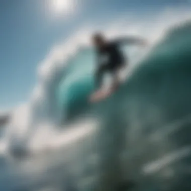 Surfing: Riding the Wild Waves Surfer riding a massive wave with skill and agility