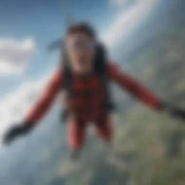 Thrill-seeker defying gravity during a skydiving freefall