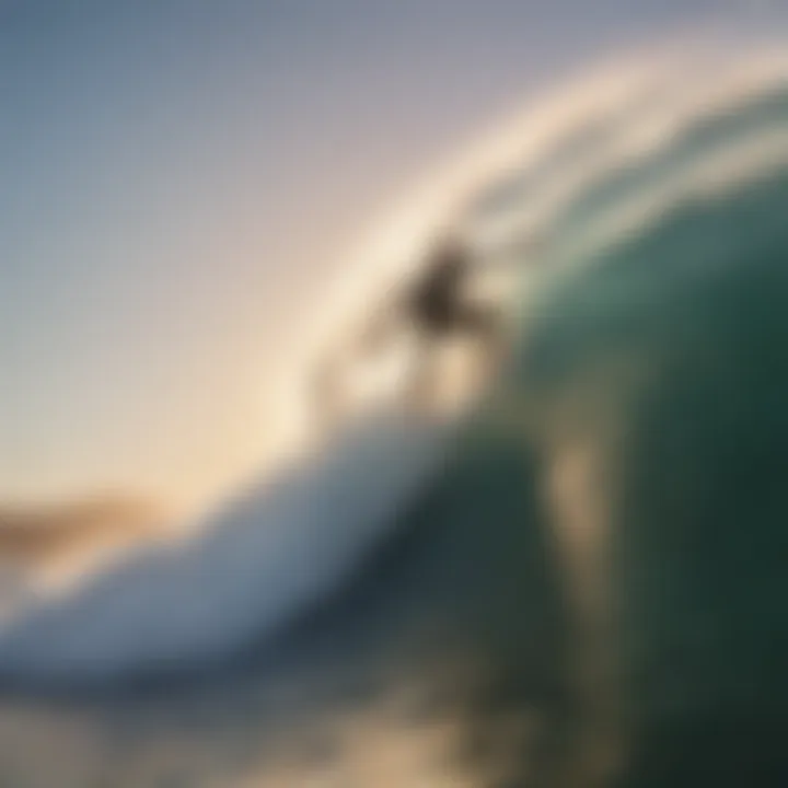 Surfer demonstrating advanced surfing technique