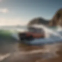 Adventure seeker preparing to conquer the waves