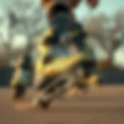 Dynamic view of aggressive skates in action