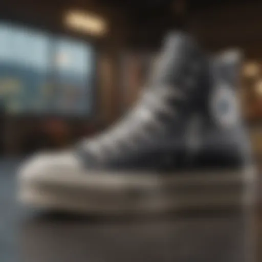 Stylish close-up of the All Star Chuck Taylor Platform showcasing its unique design features.