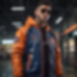Anuel-themed urban streetwear jacket