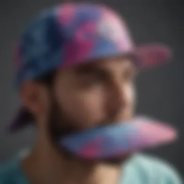 Artistic tie-dye snapback hat with a blend of retro and contemporary elements