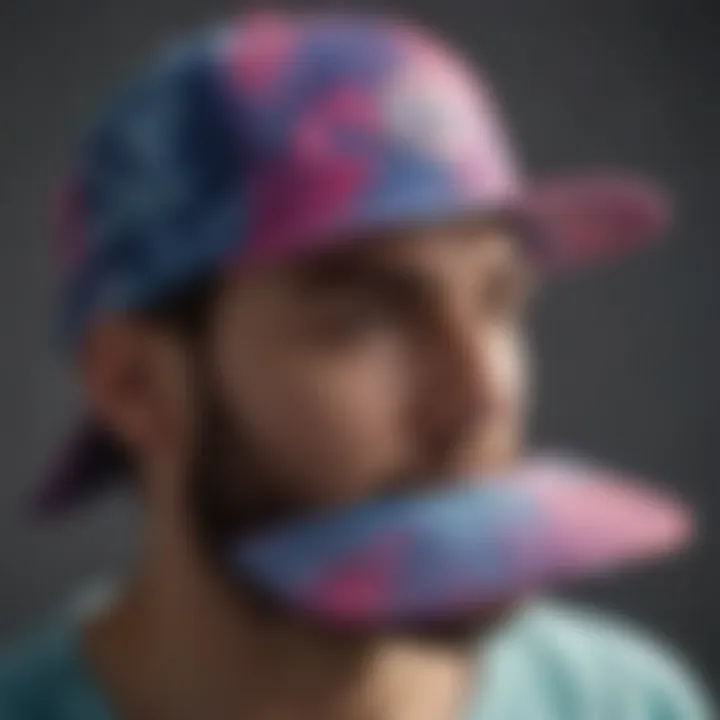 Artistic tie-dye snapback hat with a blend of retro and contemporary elements