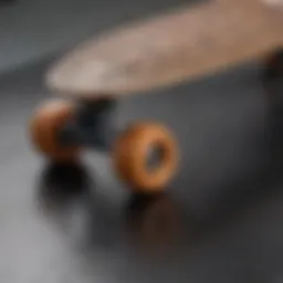 A close-up view of a Baker skateboard showcasing its intricate deck design and graphics.