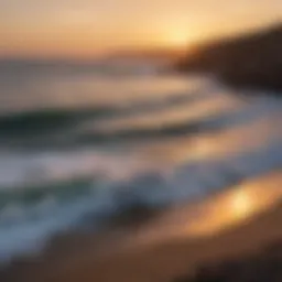 A breathtaking view of Barra de la Cruz's coastline during a vibrant sunset