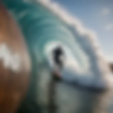 Surfer navigating through a barrel wave in Westport