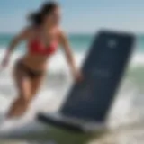 A sleek battery powered body board gliding over waves