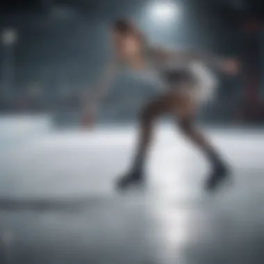 Beginner figure skater practicing on ice