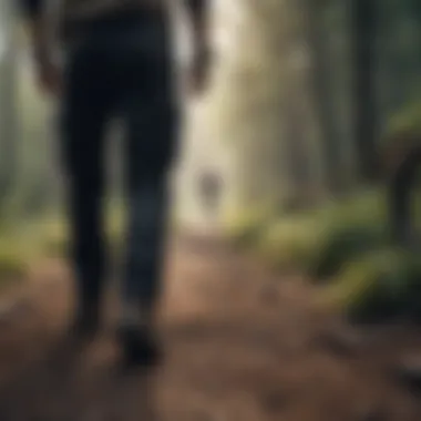Off-Road Adventure: Speed Through Trails Belted Black Pants for Mountain Biking