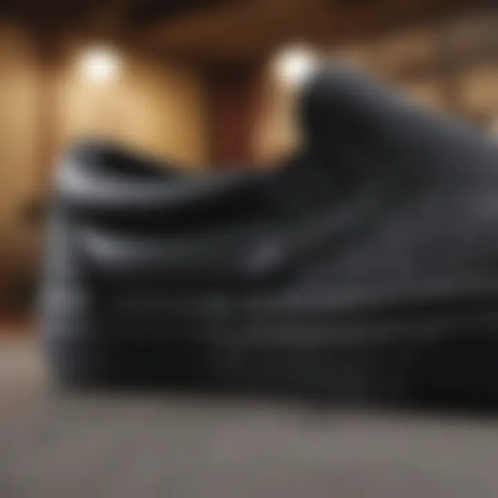 Black Vans Slip-Ons Close-Up of Quality Stitching