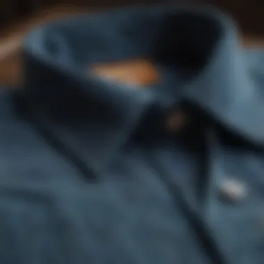 Textural Splendor Close-up of blue corduroy shirt texture under natural light