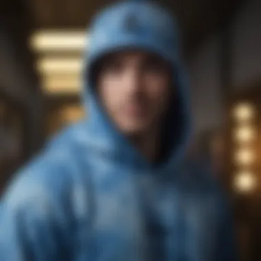 Dynamic Fashion Fusion Blue tie dye hoodie showcasing comfort and style in motion