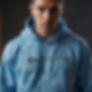 Adrenaline-Fueled Fashion Blue tie dye hoodie in action-packed extreme sports setting