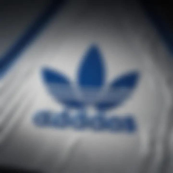 Blue and white Adidas logo with a modern twist