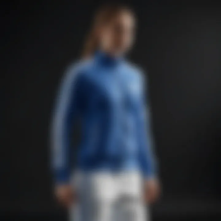 Blue and white Adidas tracksuit highlighting premium craftsmanship