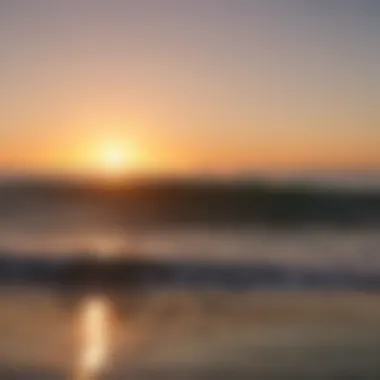 Surfers enjoying the waves during sunset