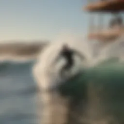 Surfing waves at Bolsa Chica beach