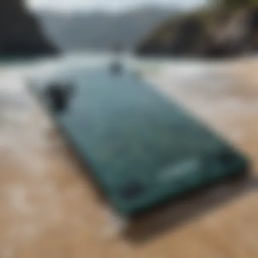 Boogie board floating on crystal clear water