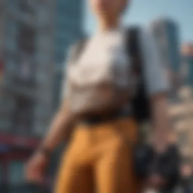 Style Meets Functionality: The Ultimate Fanny Pack Stylish brown checkered fanny pack paired with extreme sports gear, emphasizing personal style.