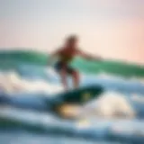 Dynamic efoil riding on waves