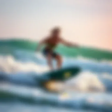 Dynamic efoil riding on waves