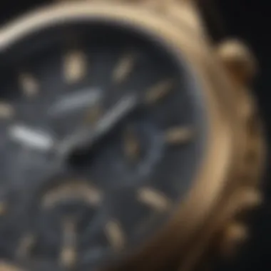 Close-up of Intricate Details on Casio Gold Vintage Watch