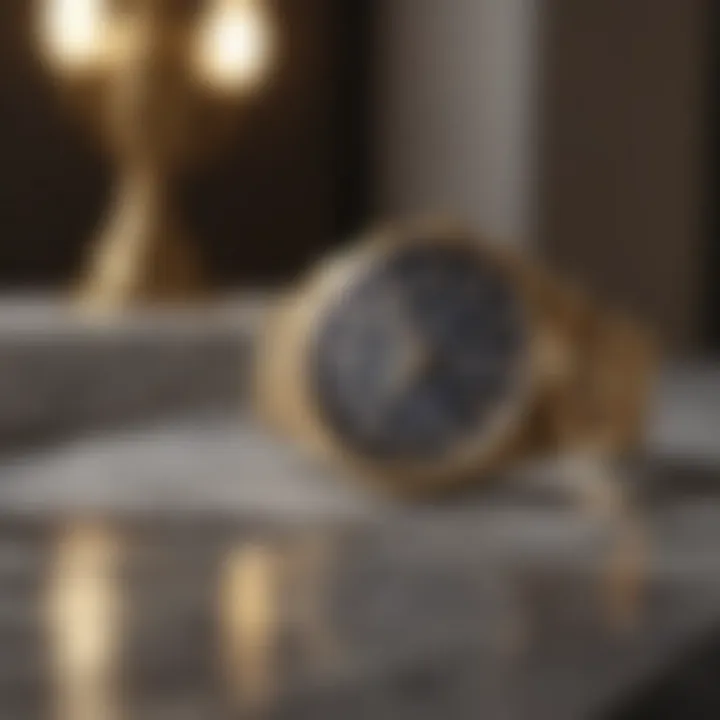 Elegant Casio Gold Vintage Watch on Marble Surface