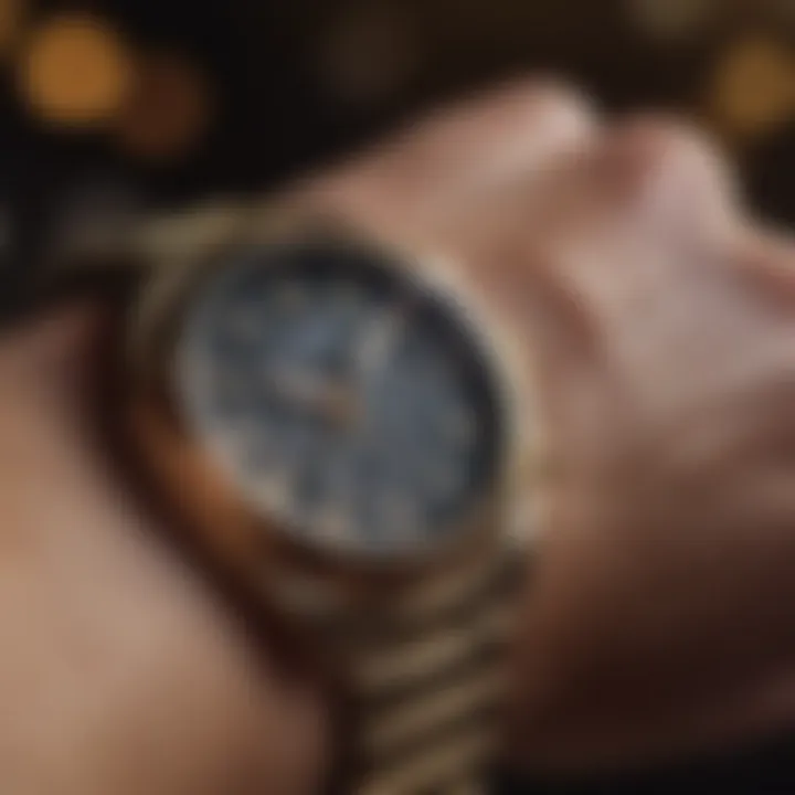 Stylish Wrist Shot Featuring Casio Gold Vintage Watch