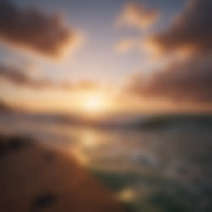 A sunset view over the ocean, illustrating the serenity found in extreme sports.