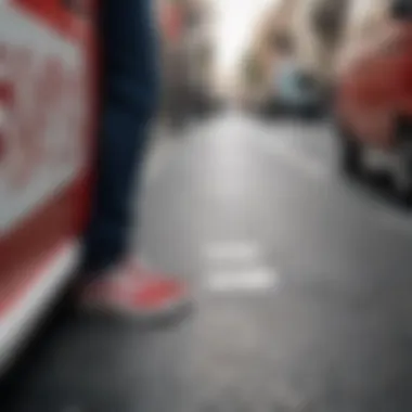 Checkerboard Pattern of Red and White Vans in Street Culture