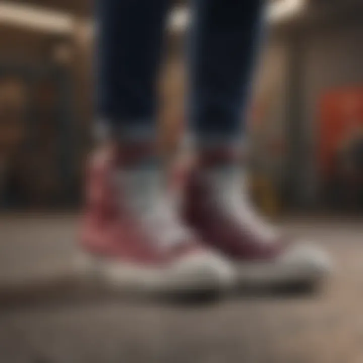 Chuck Taylor high-top shoes worn by a renowned musician on stage