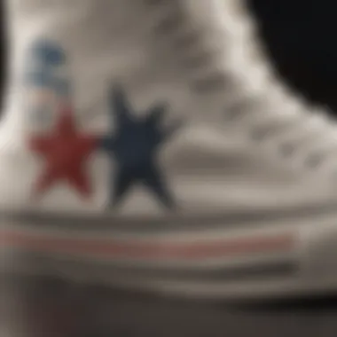 Close-up of Chuck Taylor high-top shoes iconic star logo