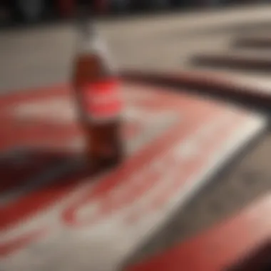 Branding in Action: Coca-Cola and Skateboarding Close-up of Coca-Cola logo on a T-shirt worn during a skateboarding event