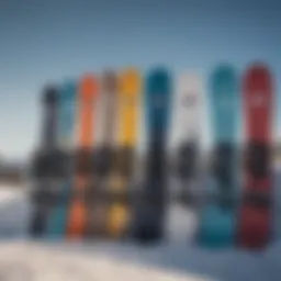Snowboard rental shop in Big Bear with a variety of boards displayed