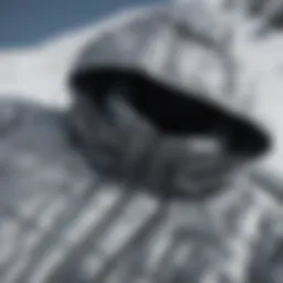 Close-up of the SixEightSix Snow Jacket showcasing its fabric texture and stitching details.