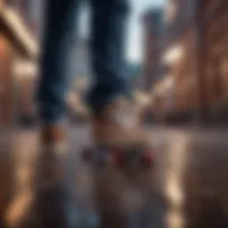 Stylish DC skate shoes showcased in an urban setting