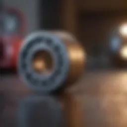 Close-up view of high-performance skateboard bearings
