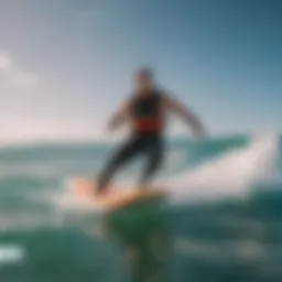 Dynamic kitesurfing action captured on the waves