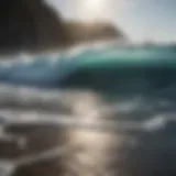 A dynamic ocean scene showcasing powerful waves crashing against the shore
