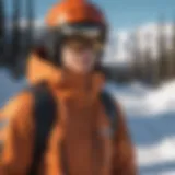 Stylish snowboard jacket in a snowy landscape