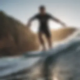 Dynamic surfing action showcasing Dakine traction pads