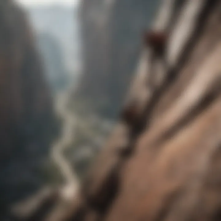 Daredevils scaling the steep rock formations